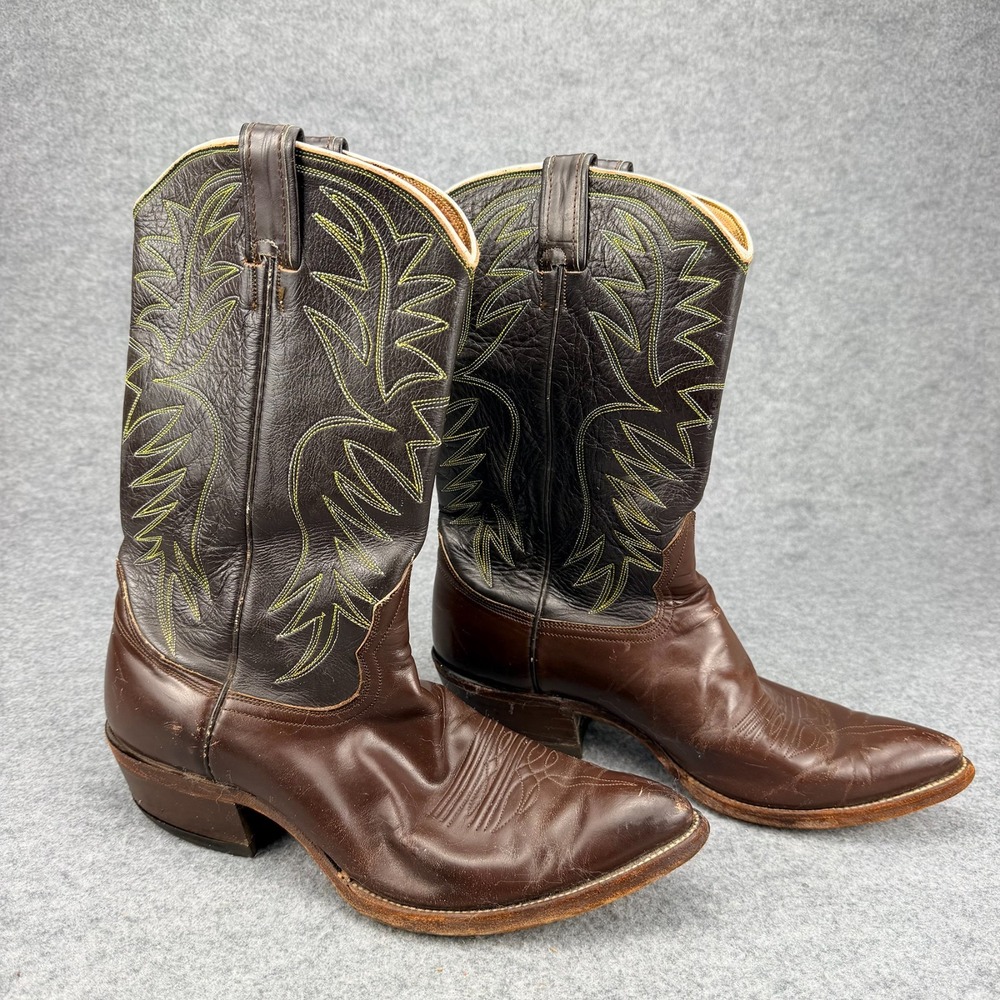 Nocona Boot Mens 12 D Classic Brown Stitched Western Cowboy Rodeo Leather 1224